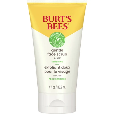 Gentle Face Scrub with Aloe for Sensitive Skin, 98.9% Natural Origin