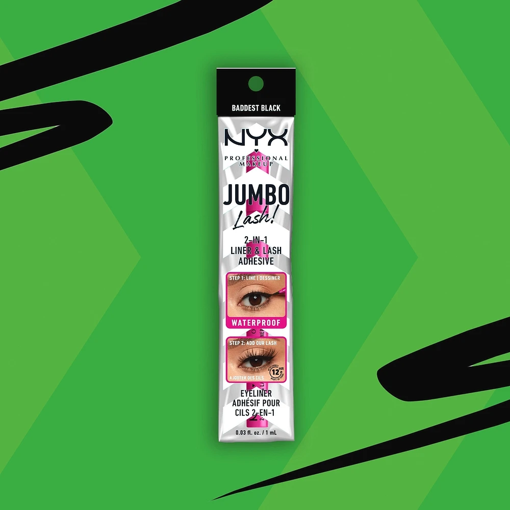 Jumbo Lash!, 2-in-1 Liner & Lash Adhesive, Waterproof - Black