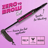 Zero To Brow Longwear gel, Dual-ended Liquid Eyebrow Vegan Formula