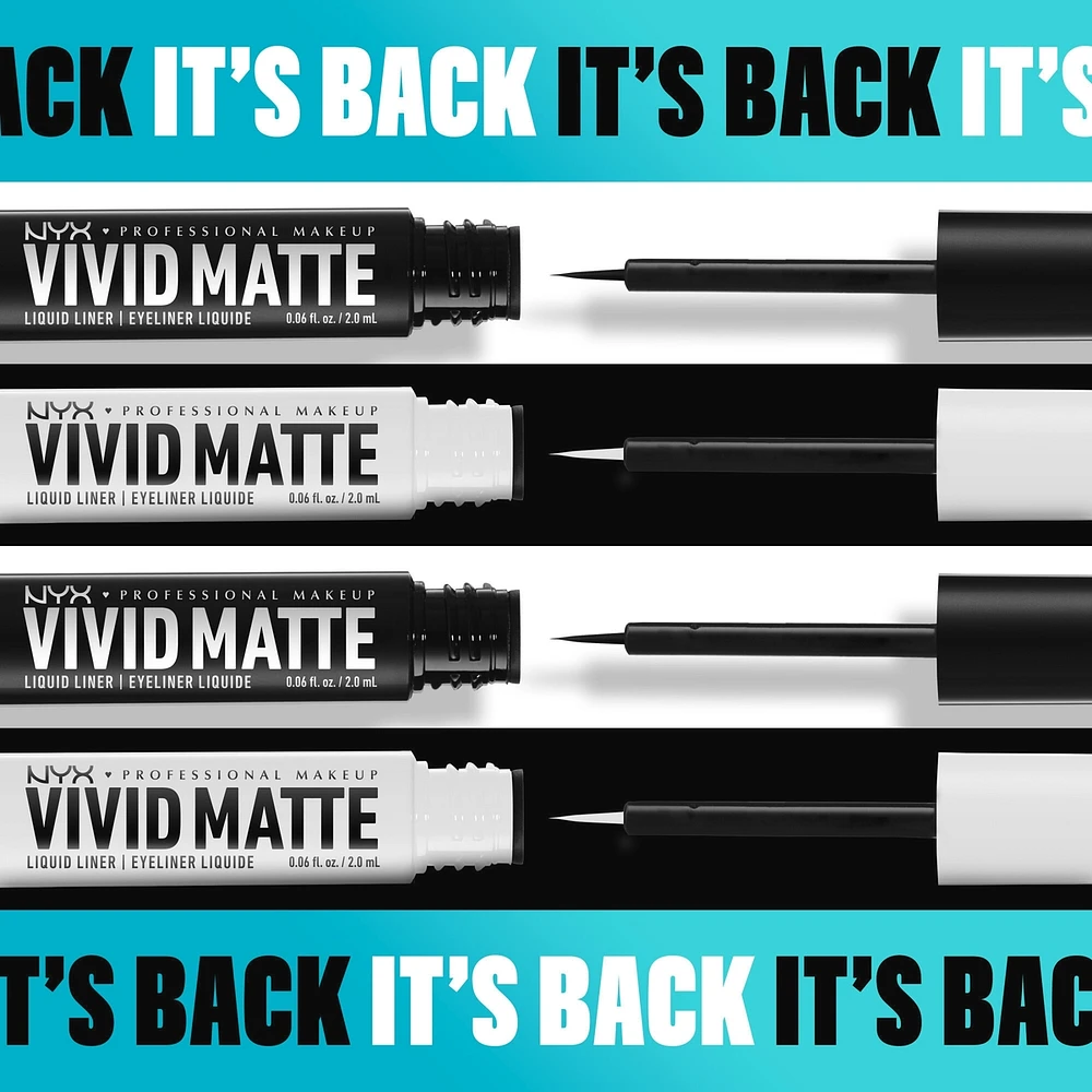 Vivid Matte, Liquid Eyeliner, Transfer resistant, Precise tip
