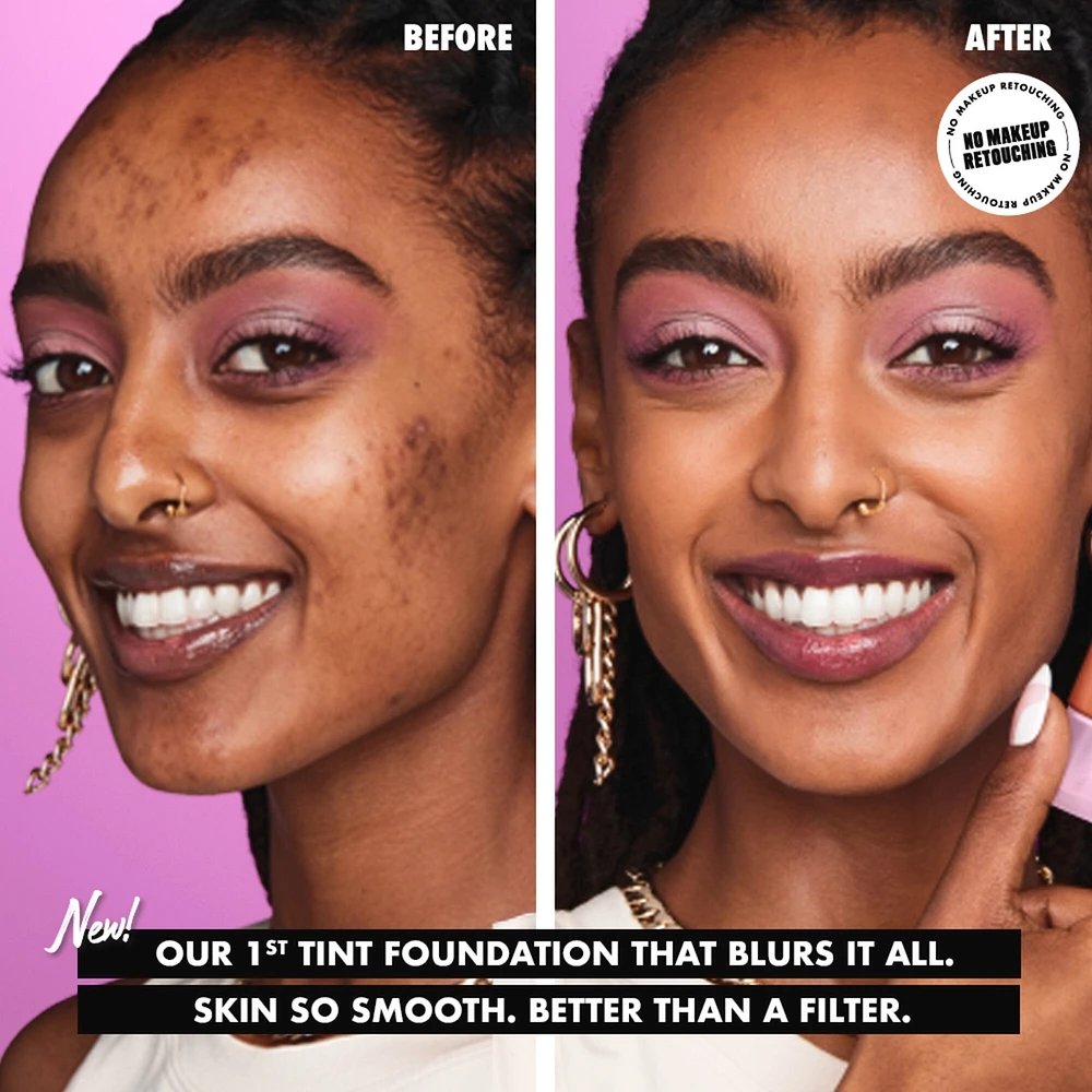 Bare With Me, Tint Foundation, Medium buildable coverage, 12h hydration, Lightweight matte finish