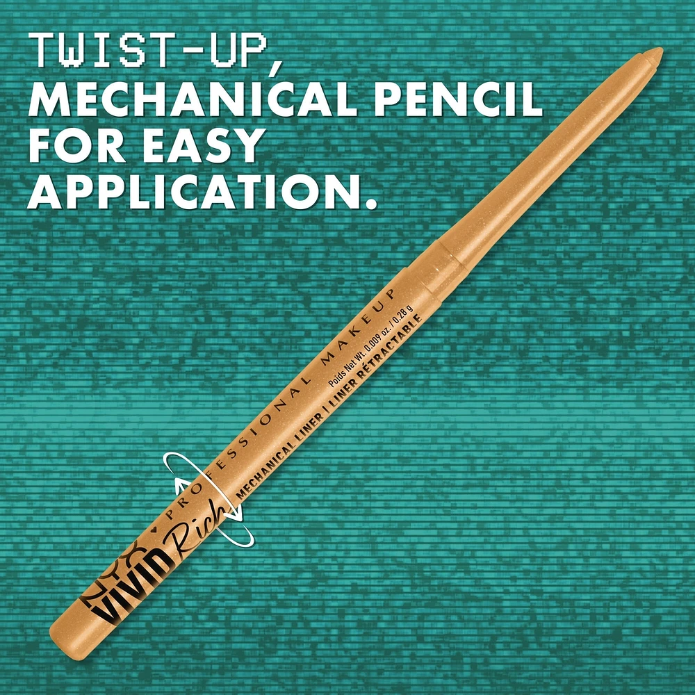 Vivid Rich Mechanical Pencil, Eyeliner, shades, Vegan Formula