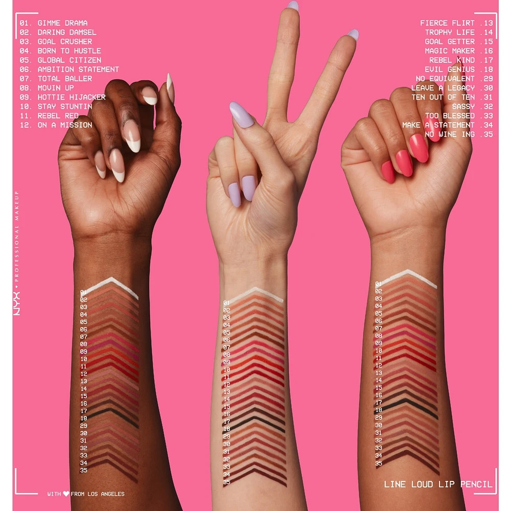 Line Loud, Waterproof Lip Pencil, Infused with Vitamin E, Vegan Formula