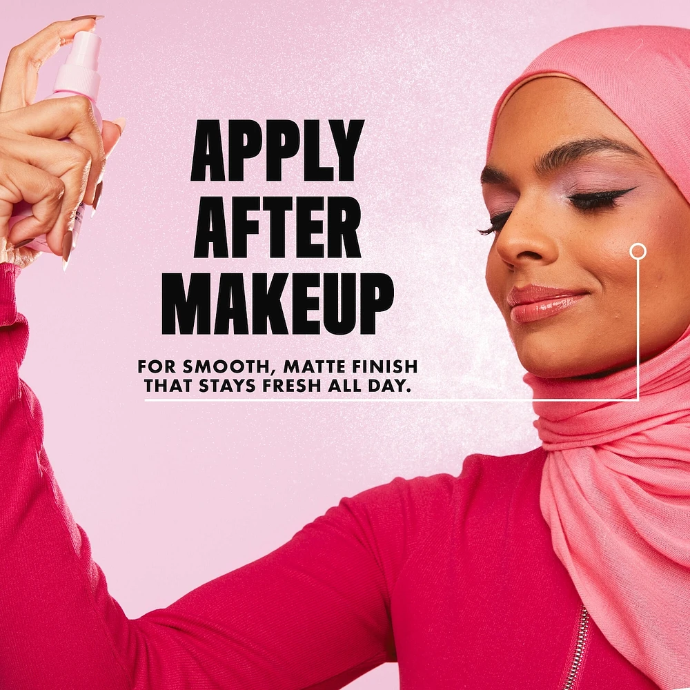 Marshmellow Matte Setting Spray, 10-in-1 makeup extending benefits, 16H wear, Vegan formula