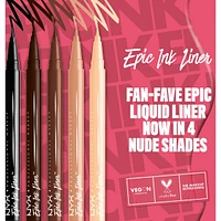 Epic Ink Liner, Waterproof Liquid Eyeliner, Flake Resistant & Smudge-Proof Formula, Flexible Brush Tip, Intense Pigment, Matte Finish