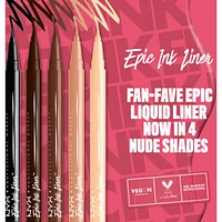 Epic Ink Liner, Waterproof Liquid Eyeliner, Flake Resistant & Smudge-Proof Formula, Flexible Brush Tip, Intense Pigment, Matte Finish