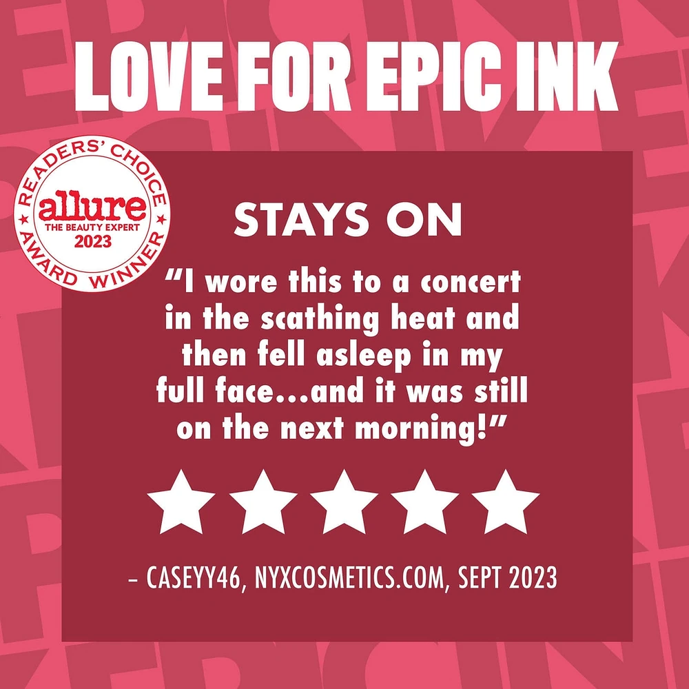 Epic Ink Liner, Waterproof Liquid Eyeliner, Flake Resistant & Smudge-Proof Formula, Flexible Brush Tip, Intense Pigment, Matte Finish