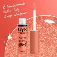 Butter Gloss Bling Lip Gloss, Non- Sticky High Shine, Universally Flattering