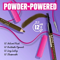 Powder Louder, Brow Pencil, 12HR Wear, Buildable Thickening Micro-Fibers, Soft Matte Pigments, Natural Look, Vegan Formula