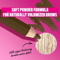 Powder Louder, Brow Pencil, 12HR Wear, Buildable Thickening Micro-Fibers, Soft Matte Pigments, Natural Look, Vegan Formula