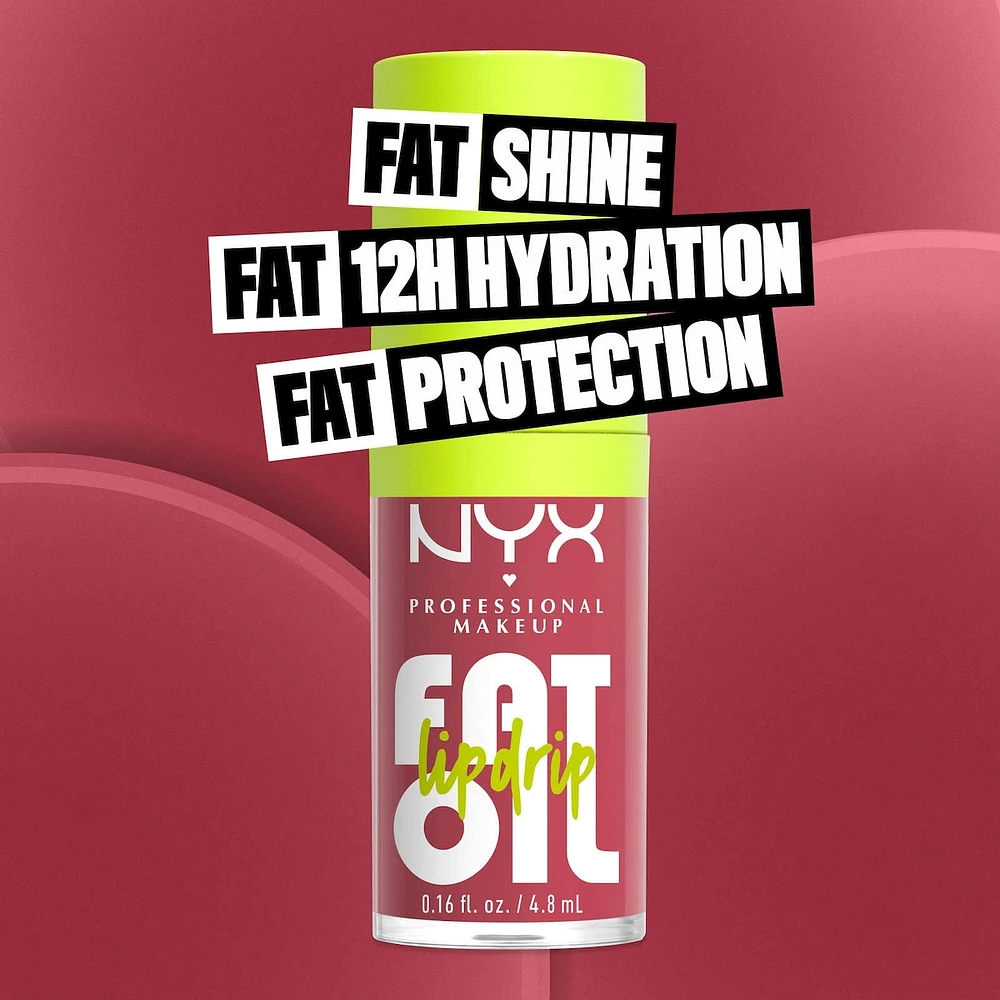 Fat Oil Lip Drip, Gloss, 12 HR Hydration, Non-sticky, High Shine Finish, Comfortable wear, Vegan Formula