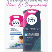 Veet® Professional™ Wax Strips, For Face, Sensitive Skin, With Almond Oil