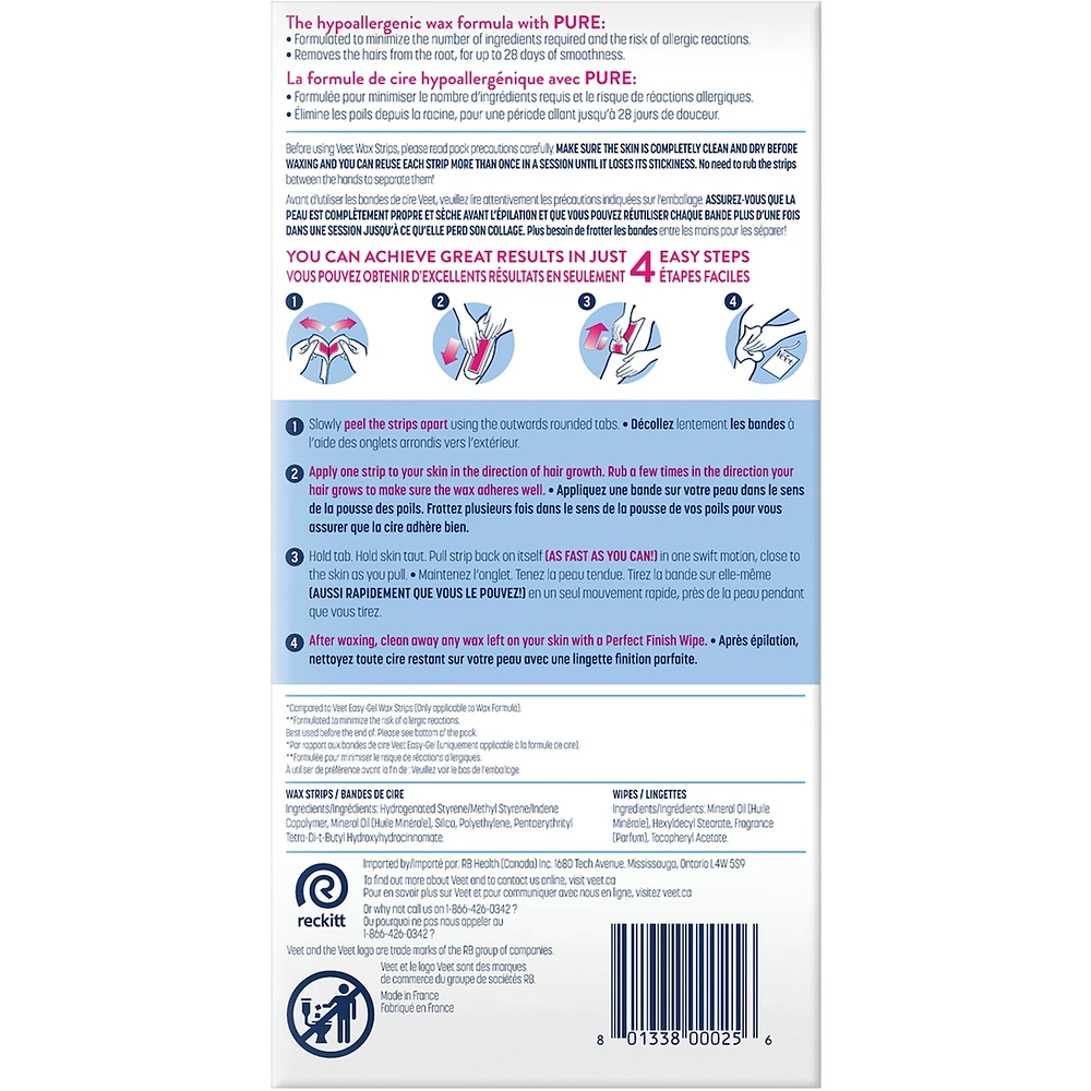 Veet® Pure™ Cold Wax Strips for Legs & Body