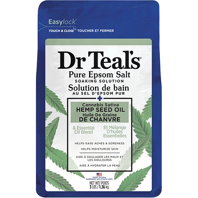 Salt Soak with Pure Epsom Salt, Cannabis Sativa Hemp Seed Oil