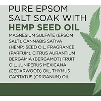 Salt Soak with Pure Epsom Salt, Cannabis Sativa Hemp Seed Oil