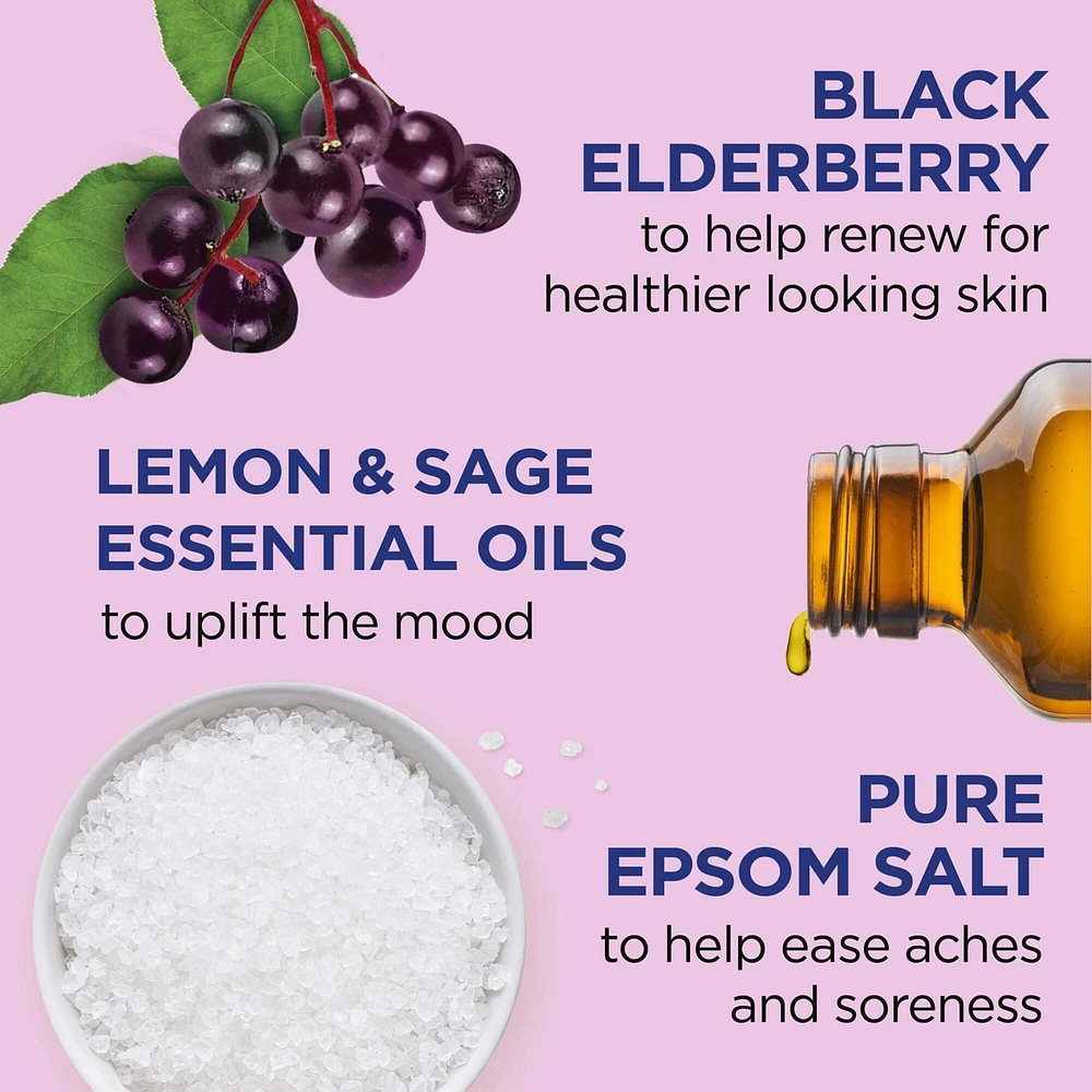 Pure Epsom Salt Soak, Black Elderberry with Vitamin D
