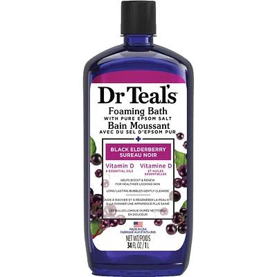 Foaming Bath with Pure Epsom Salt, Black Elderberry with Vitamin D and Essential Oils