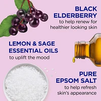 Foaming Bath with Pure Epsom Salt, Black Elderberry with Vitamin D and Essential Oils