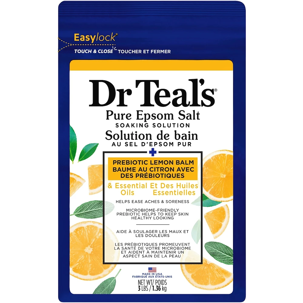 Pure Epsom Salt Soaking Solution, Prebiotic Lemon Balm & Essential Oils