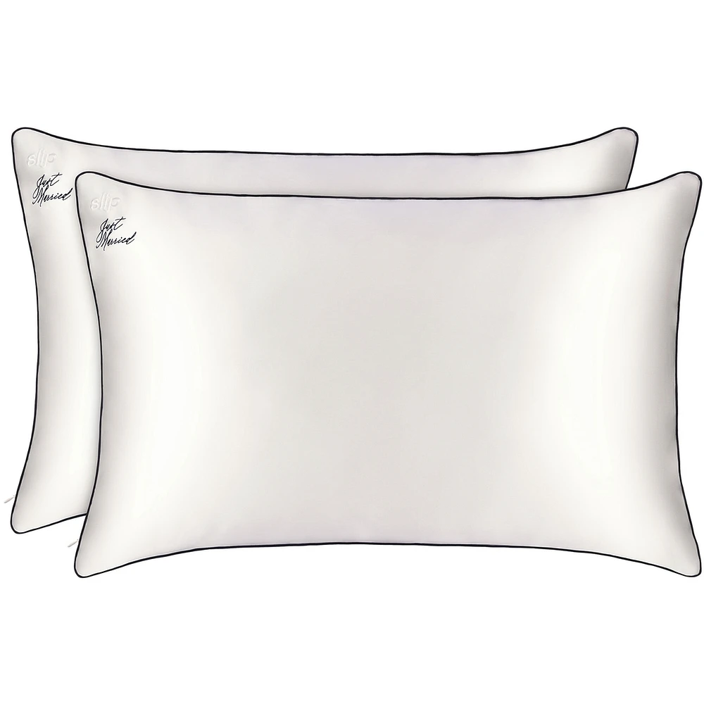 slip pure silk queen pillowcase duo - just married