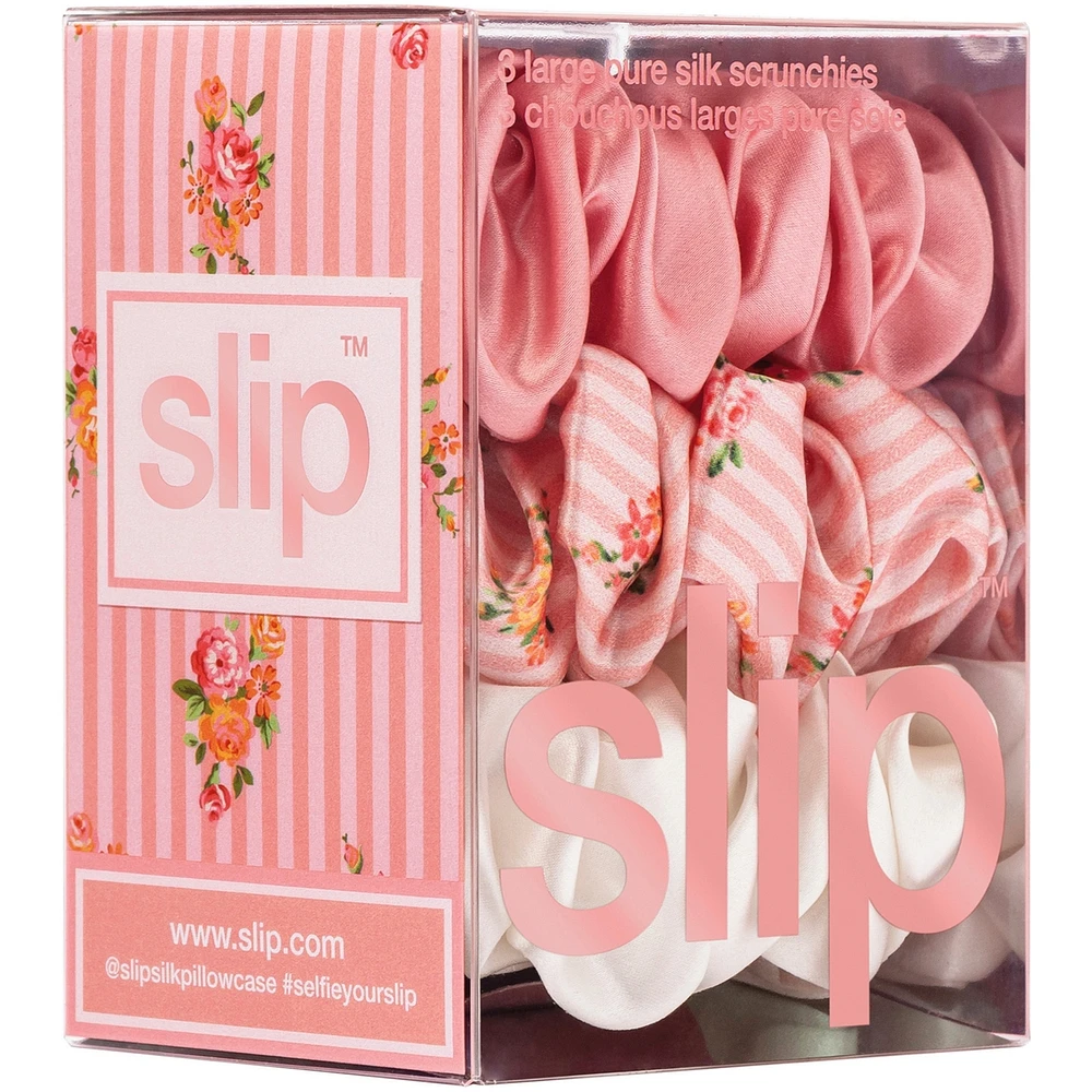 Pure Silk Large Scrunchies - Petal