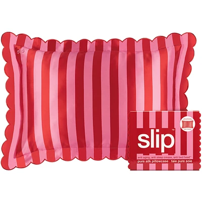 slip pure silk queen pillowcase with scalloped edge