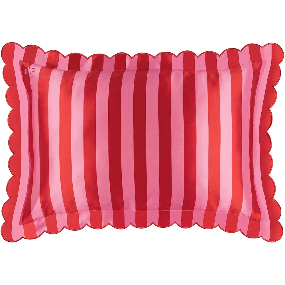 slip pure silk queen pillowcase with scalloped edge