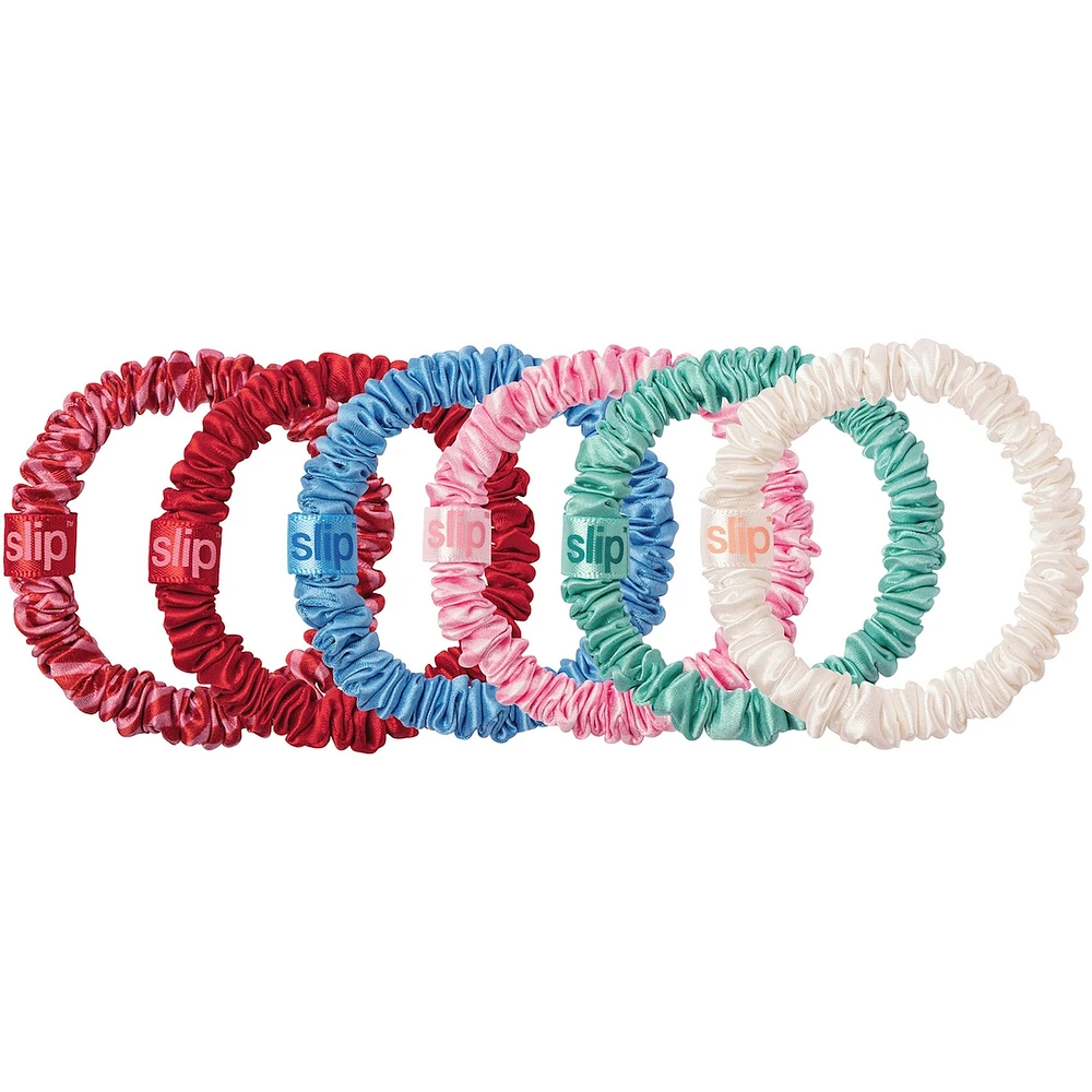 slip pure silk skinny scrunchies with complimentary pouch - high tide