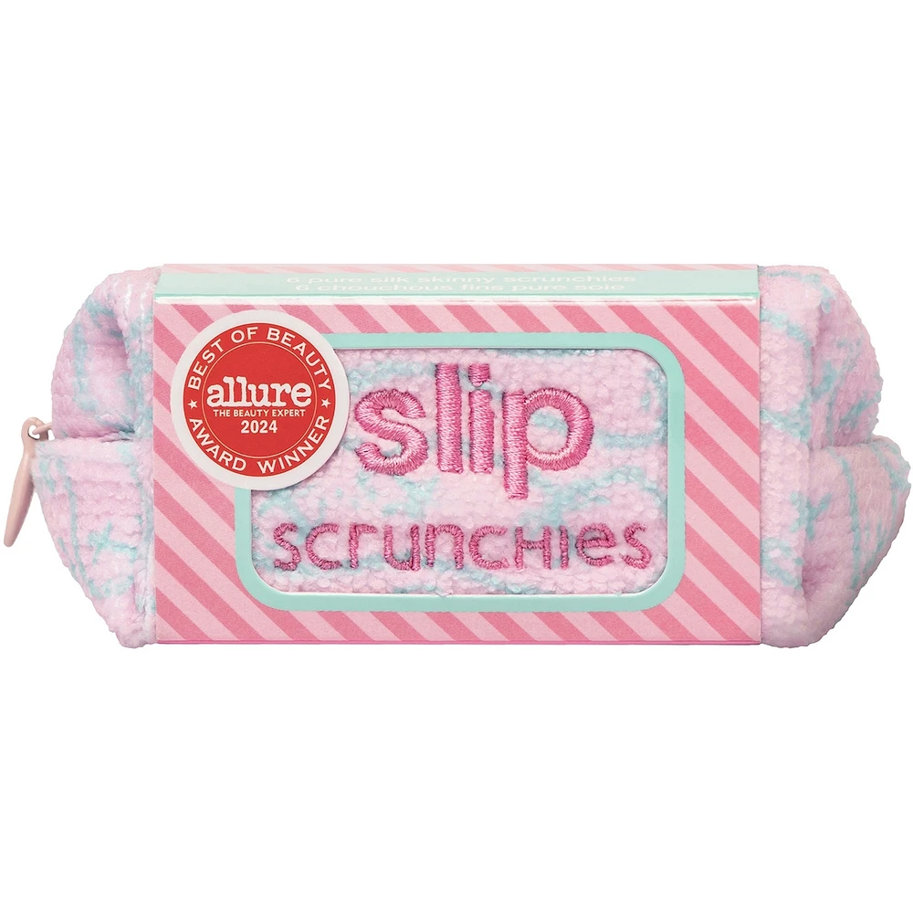 slip pure silk skinny scrunchies with complimentary pouch - high tide