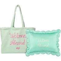slip pure silk travel pillow with complimentary beach bag - les vacances
