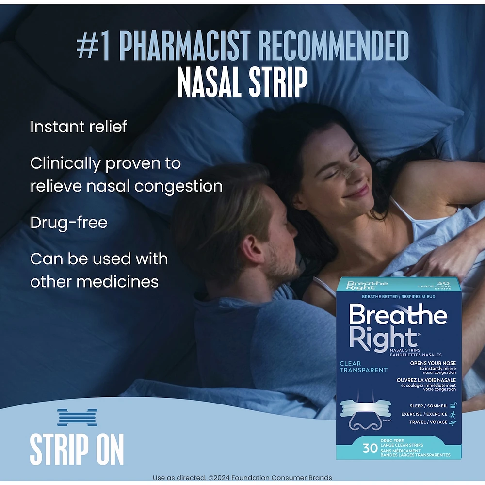 Nasal Strips Large Clear 30ct