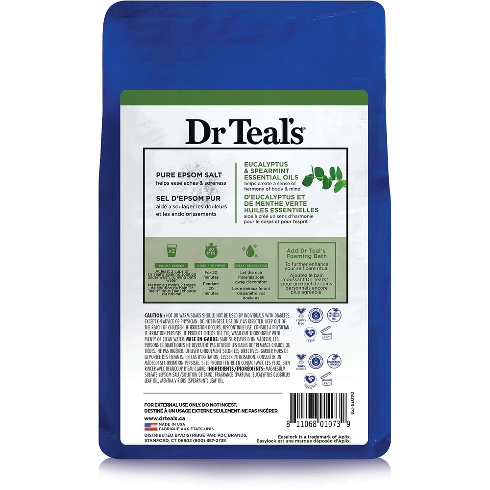 Salt Soak with Pure Epsom Salt, Relax & Relief with Eucalyptus & Spearmint