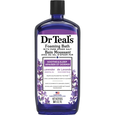 Foaming Bath with Pure Epsom Salt, Soothe & Sleep with Lavender Essential Oil