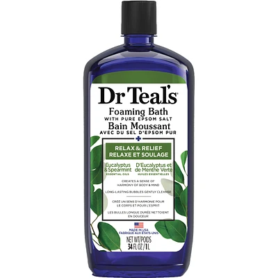 Foaming Bath with Pure Epsom Salt, Relax & Relief with Eucalyptus & Spearmint