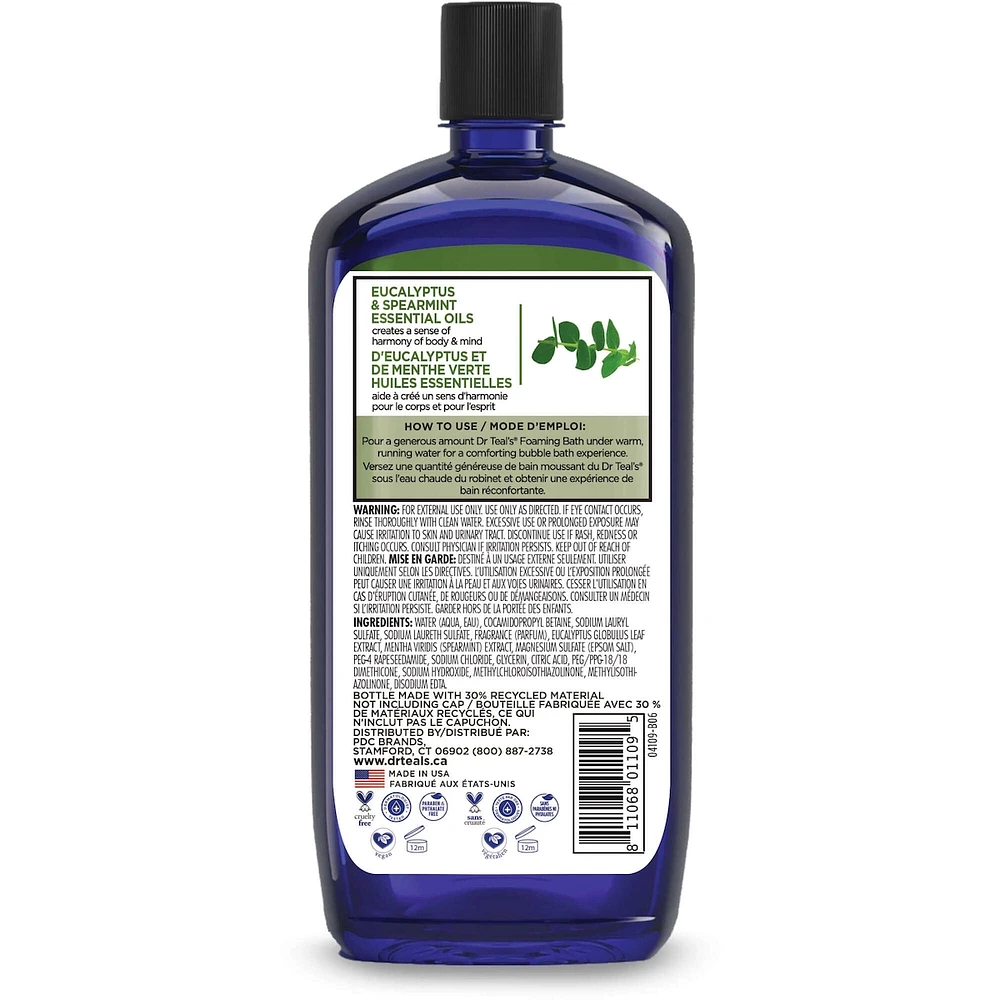 Foaming Bath with Pure Epsom Salt, Relax & Relief with Eucalyptus & Spearmint