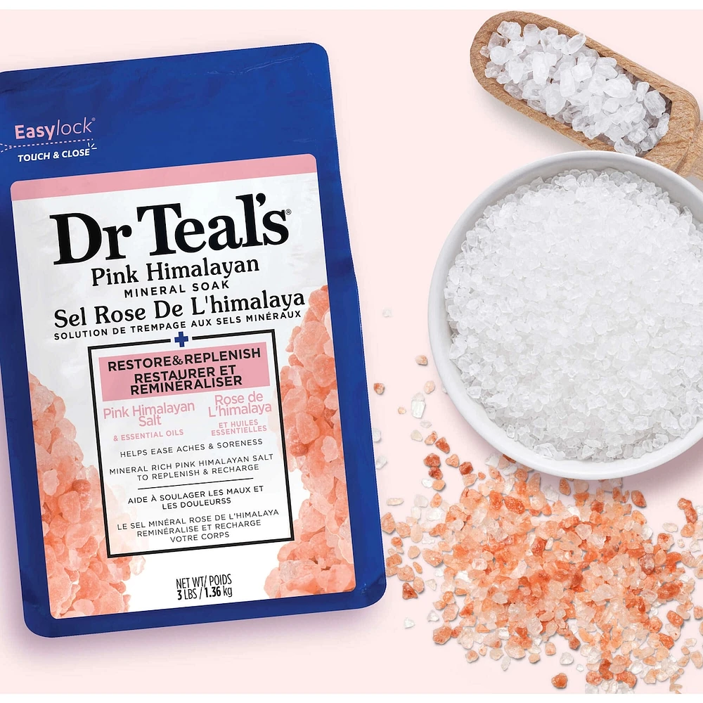 Pink Himalayan Mineral Soak, Restore & Replenish with Pure Epsom Salt & Essential Oils,  Restore & Replenish with Pink Himalayan Salt & Essential Oils