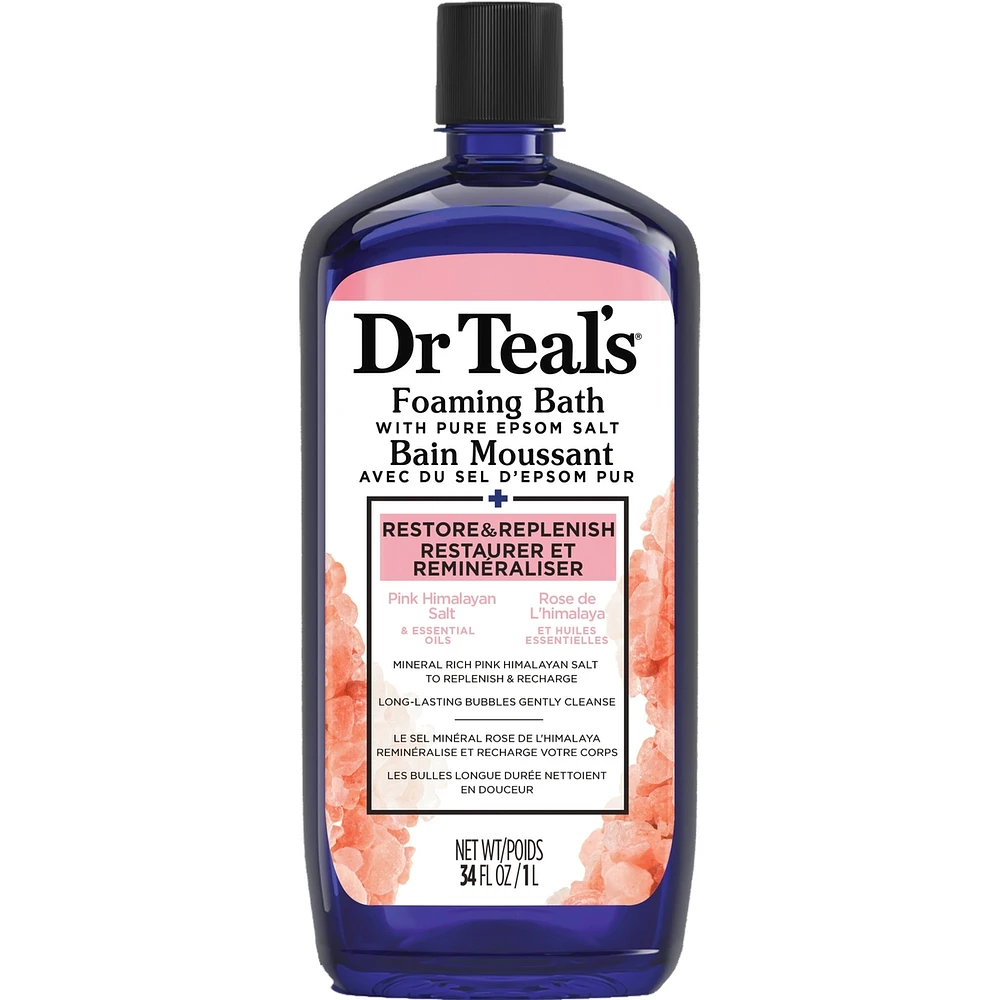 Foaming Bath with Pure Epsom Salt, Pink Himalayan Salt
