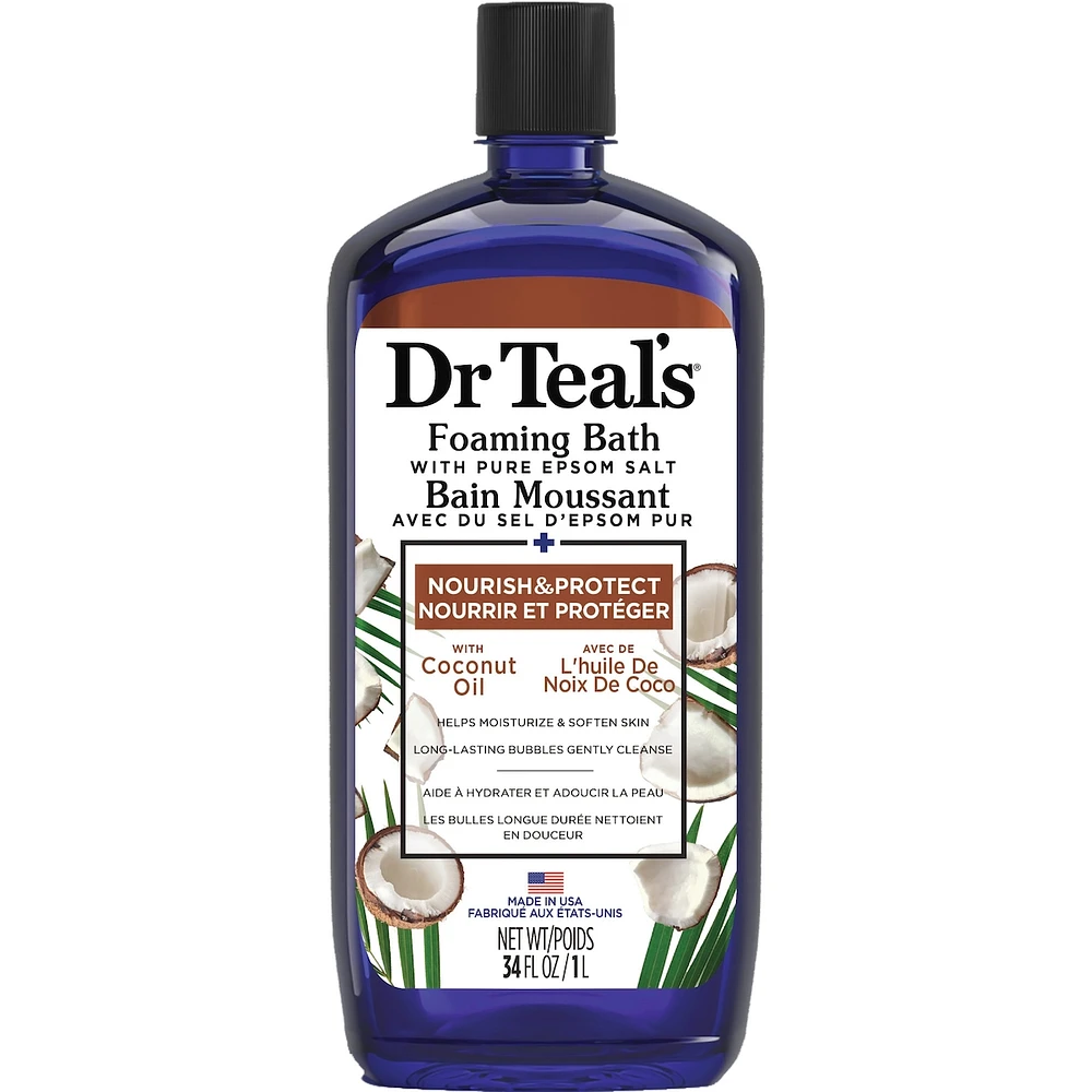 Foaming Bath with Pure Epsom Salt, Nourish & Protect with Coconut Oil
