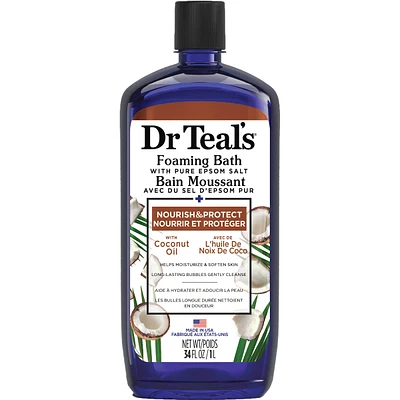 Foaming Bath with Pure Epsom Salt, Nourish & Protect with Coconut Oil