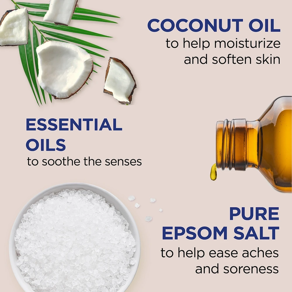 Foaming Bath with Pure Epsom Salt, Nourish & Protect with Coconut Oil
