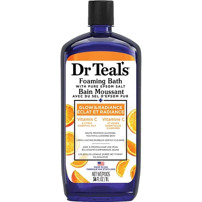 Foaming Bath with Pure Epsom Salt, Glow & Radiance with Vitamin C & Citrus Essential Oils