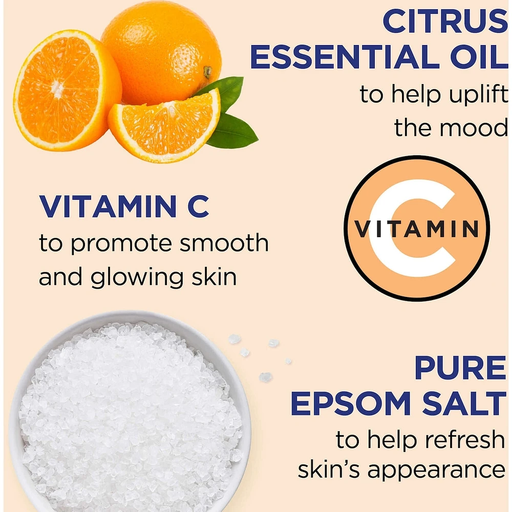 Foaming Bath with Pure Epsom Salt, Glow & Radiance with Vitamin C & Citrus Essential Oils