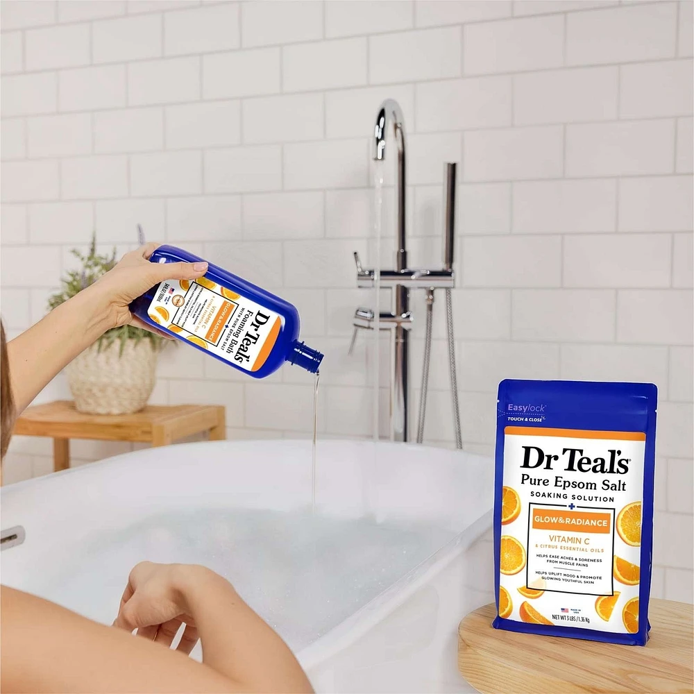 Foaming Bath with Pure Epsom Salt, Glow & Radiance with Vitamin C & Citrus Essential Oils