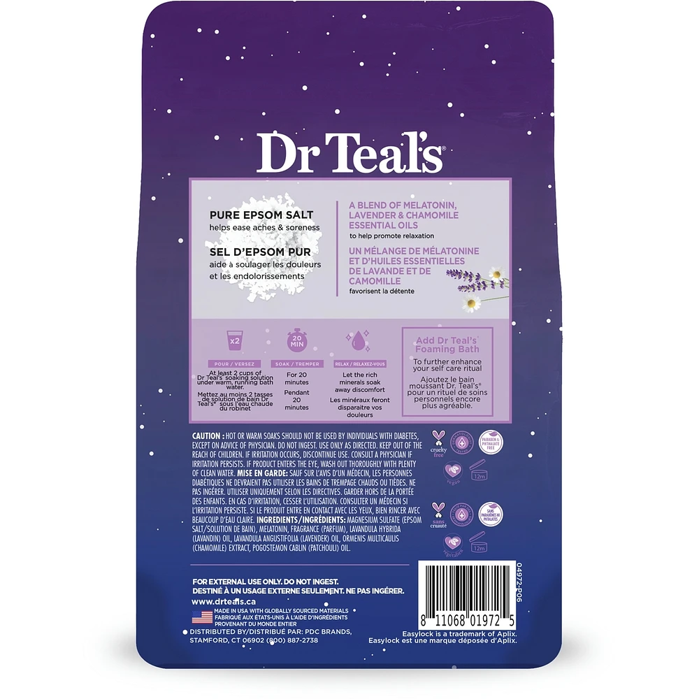 Pure Epsom Salt Soak, Sleep Blend with Melatonin,  Lavender & Chamomile Essential Oils