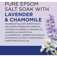 Pure Epsom Salt Soak, Sleep Blend with Melatonin,  Lavender & Chamomile Essential Oils