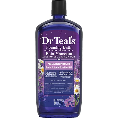 Foaming Bath with Pure Epsom Salt, Melatonin Bath,  Lavender & Chamomile Essential Oil Blend