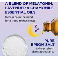 Foaming Bath with Pure Epsom Salt, Melatonin Bath,  Lavender & Chamomile Essential Oil Blend