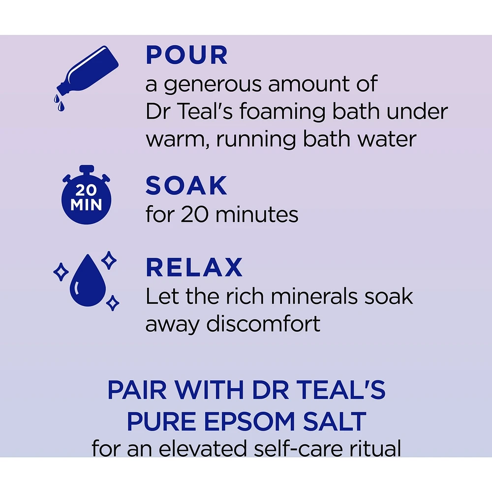 Foaming Bath with Pure Epsom Salt, Melatonin Bath,  Lavender & Chamomile Essential Oil Blend