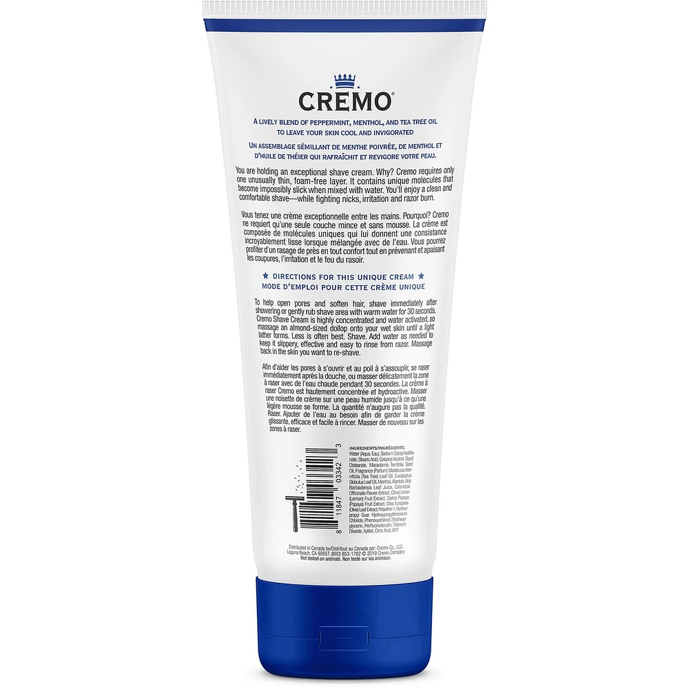 Cremo Mint Cooling Shave Cream for Men