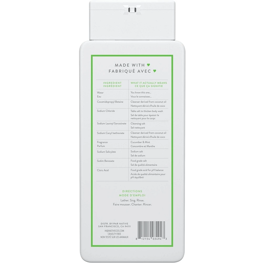 Native Body Wash Cucumber & Mint  510g